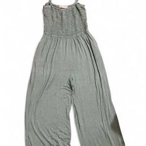 Altar'd State babydoll Green Textured Sleeveless tie jumper